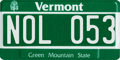 VT license plate NOL053