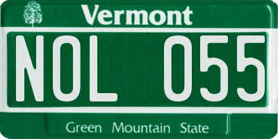 VT license plate NOL055