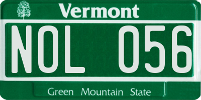 VT license plate NOL056