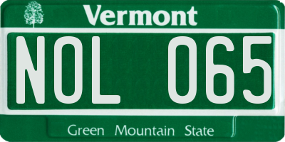 VT license plate NOL065
