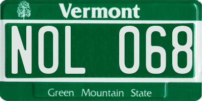 VT license plate NOL068