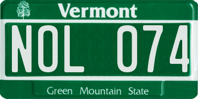 VT license plate NOL074