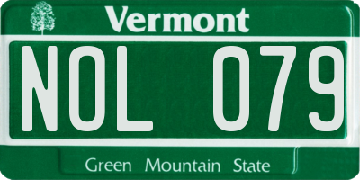 VT license plate NOL079