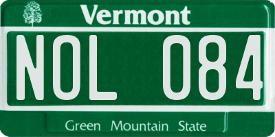 VT license plate NOL084