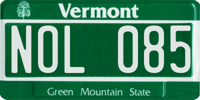 VT license plate NOL085