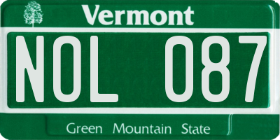 VT license plate NOL087