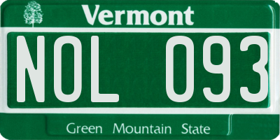 VT license plate NOL093