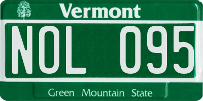 VT license plate NOL095