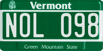 VT license plate NOL098