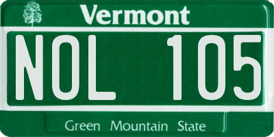 VT license plate NOL105