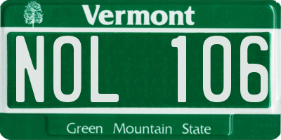 VT license plate NOL106