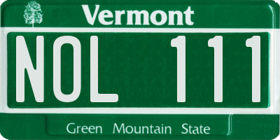 VT license plate NOL111