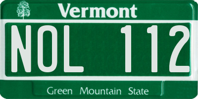 VT license plate NOL112