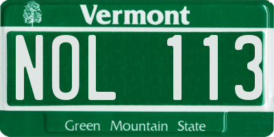 VT license plate NOL113