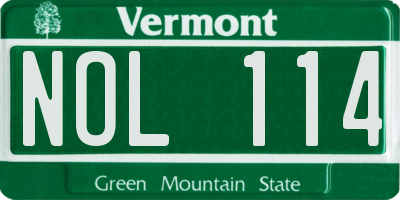 VT license plate NOL114