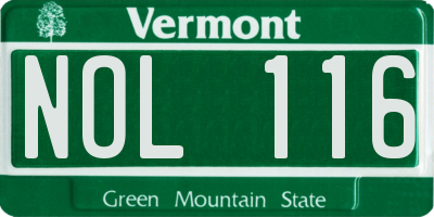VT license plate NOL116