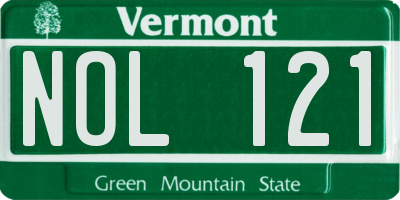VT license plate NOL121