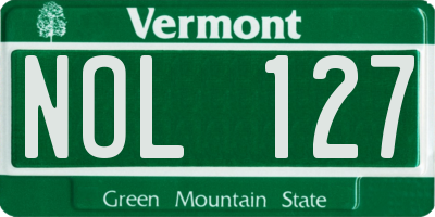VT license plate NOL127