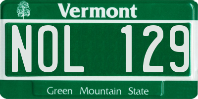 VT license plate NOL129