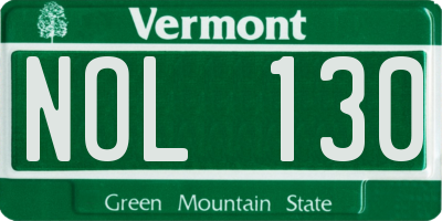 VT license plate NOL130