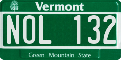VT license plate NOL132
