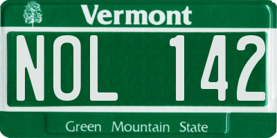 VT license plate NOL142