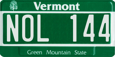 VT license plate NOL144