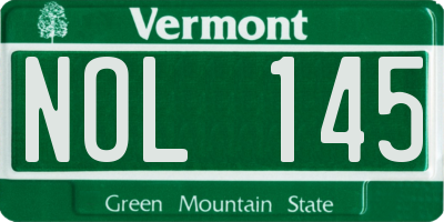 VT license plate NOL145