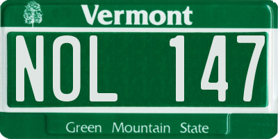 VT license plate NOL147