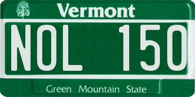 VT license plate NOL150