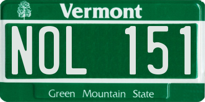 VT license plate NOL151