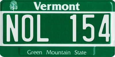 VT license plate NOL154