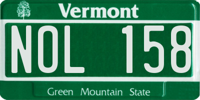 VT license plate NOL158