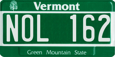 VT license plate NOL162