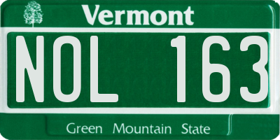VT license plate NOL163