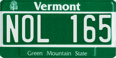 VT license plate NOL165
