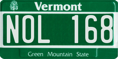 VT license plate NOL168