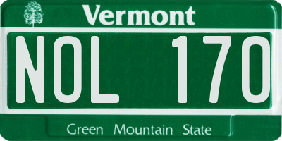 VT license plate NOL170