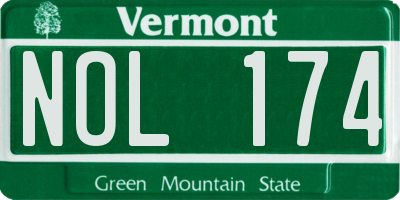 VT license plate NOL174