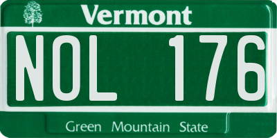 VT license plate NOL176