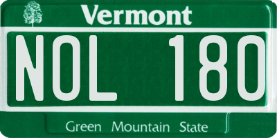 VT license plate NOL180