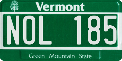 VT license plate NOL185