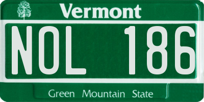 VT license plate NOL186