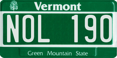 VT license plate NOL190