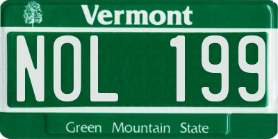 VT license plate NOL199