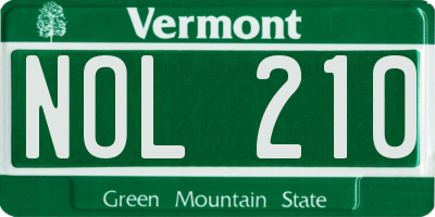 VT license plate NOL210