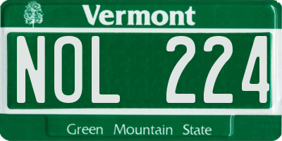 VT license plate NOL224