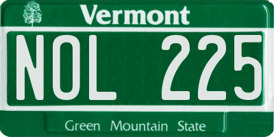 VT license plate NOL225