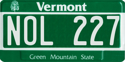 VT license plate NOL227