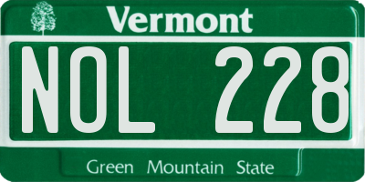 VT license plate NOL228